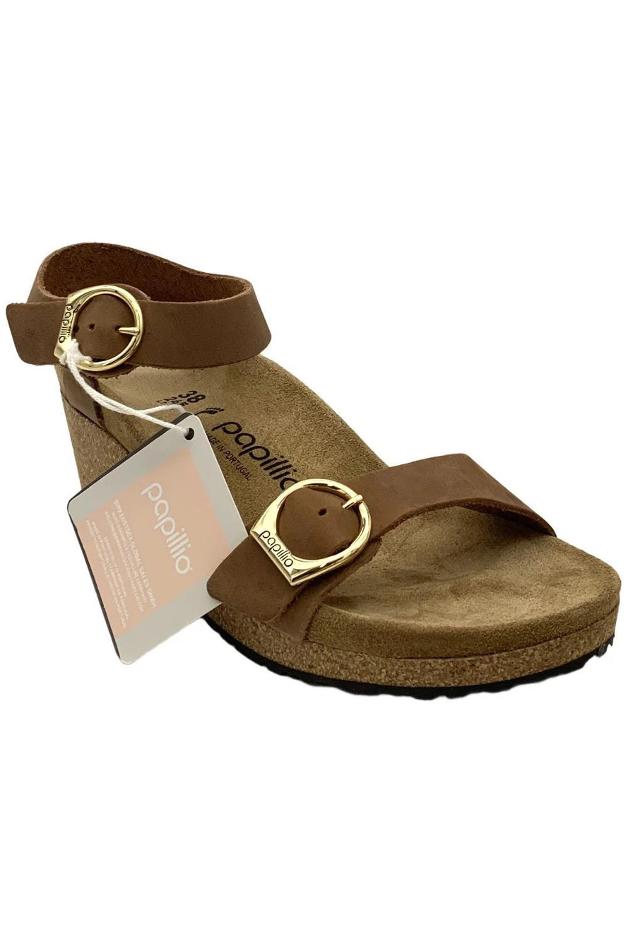 Papillio Women's Soley Ring-Buckle Oiled Leather Sandal Cognac - Narrow